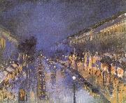 Camille Pissarro The Boulevard Montmartre at Night Spain oil painting artist